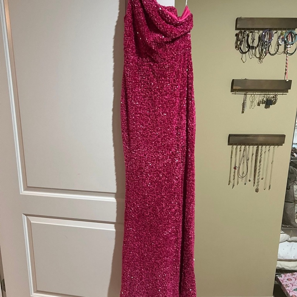Amazon Essentials One Shoulder Dress in Pink